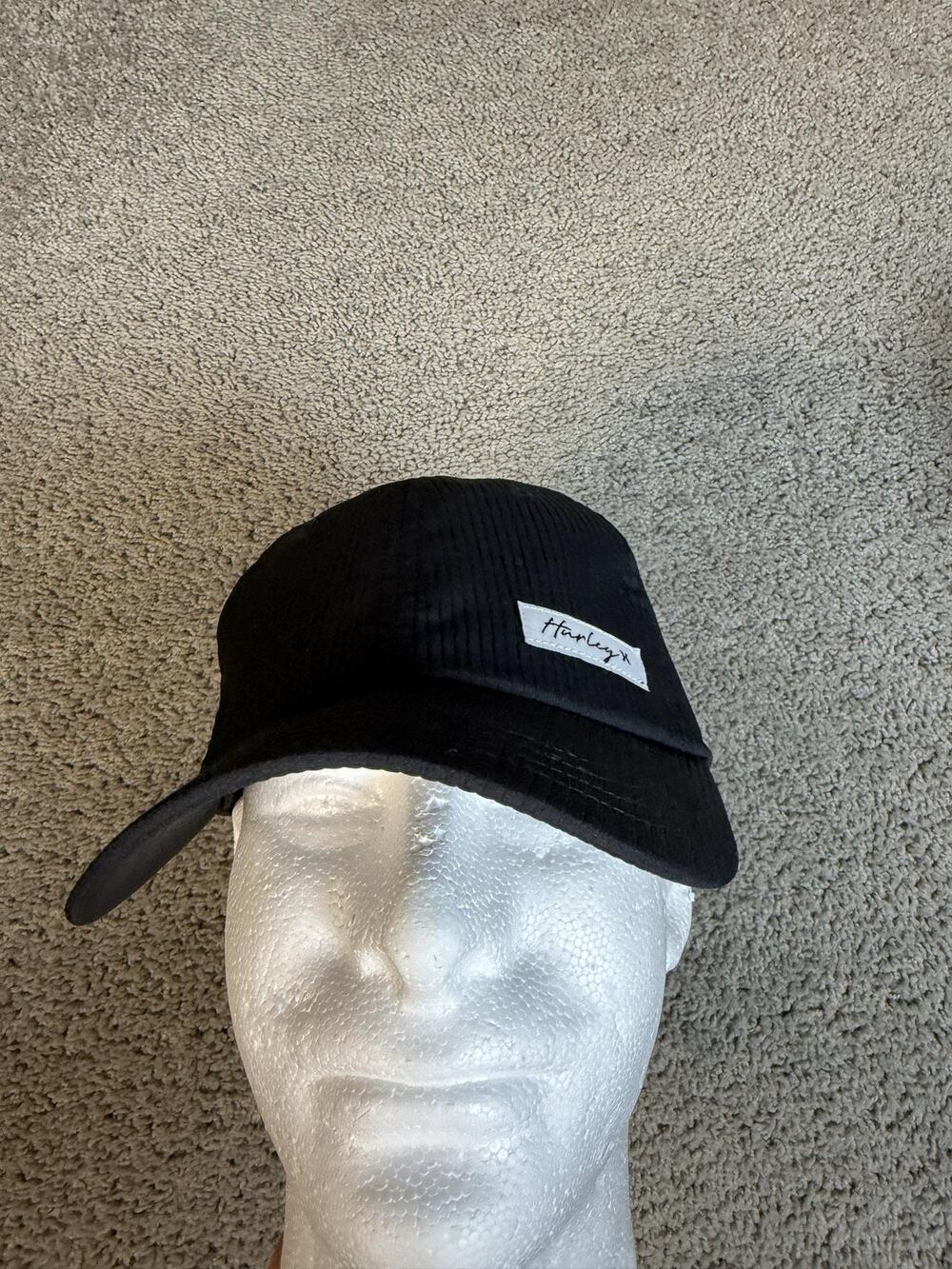 Hurley Hat Cap Strap Back Mens One Size Black Moisture Wicking Polyester
